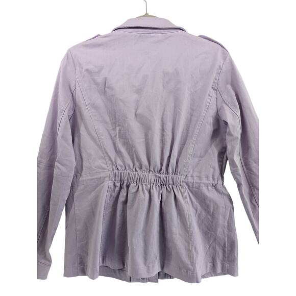 Eden Society‎ Zip Up Jacket Purple M Cargo Military Stretchable Waist Zip Pocket - Picture 4 of 12